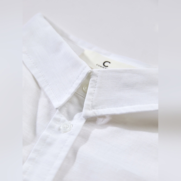 Drop Shoulder Relaxed Fit Linen Button Up Shirt - Picture 7 of 8